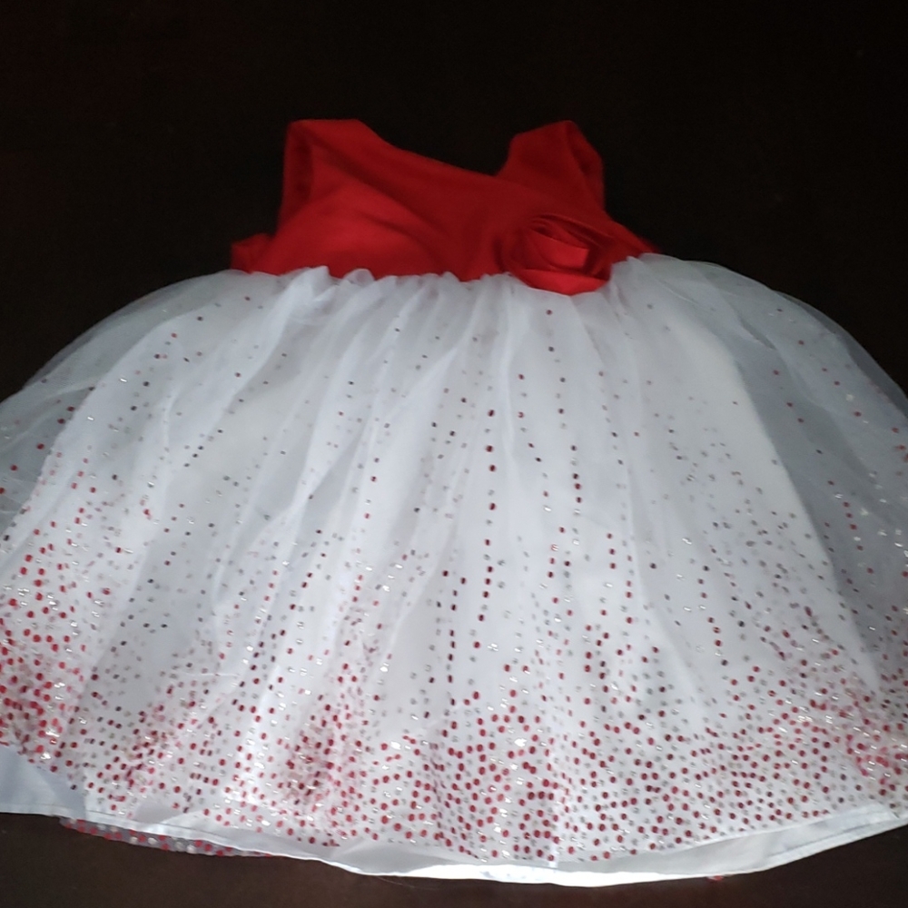 Baby 6-9 m red and white Special occasion dress